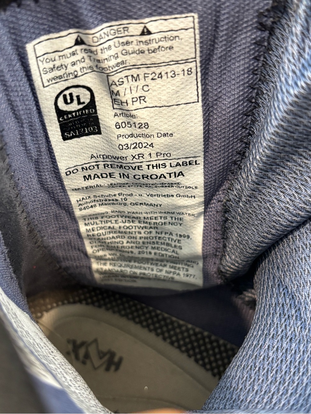 Haix AirPower XR1 Pro
US Men’s 9.5 Wide
NFPA 1977 Compliant - Picture 11 of 11